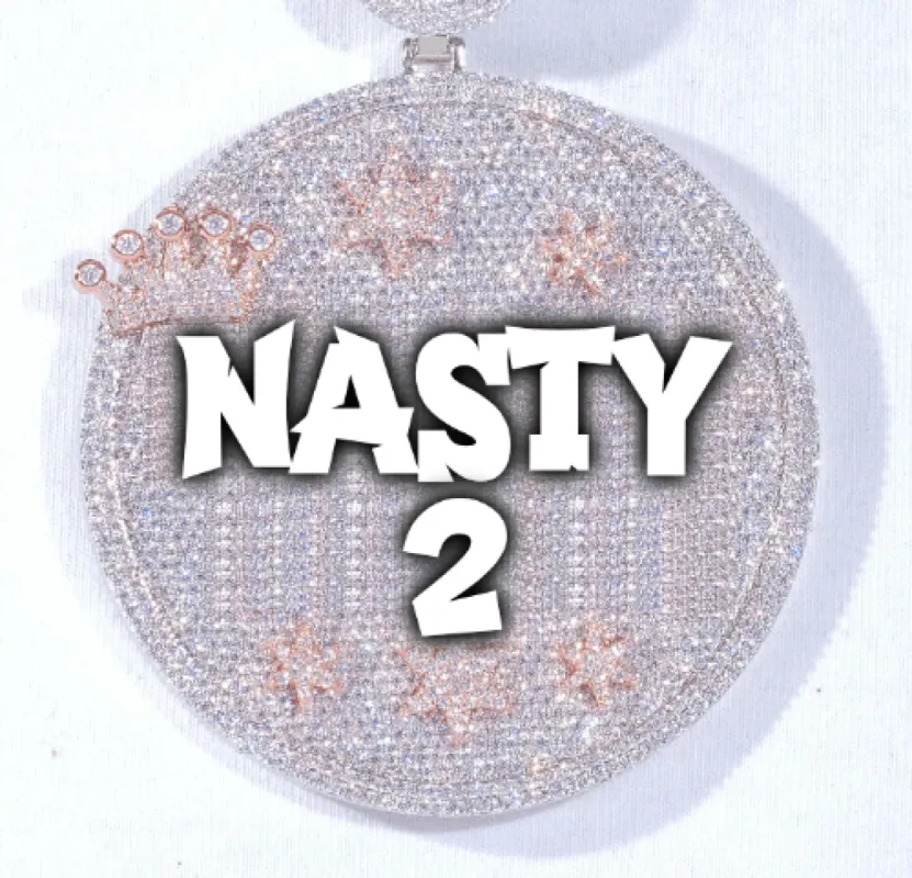 CUSTOM LETTER NECKLACE 3D BIG CROWN DISC sold by The GUU Shop