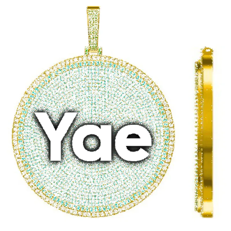 CUSTOM LETTER NECKLACE 3D BIG DISC sold by The GUU Shop