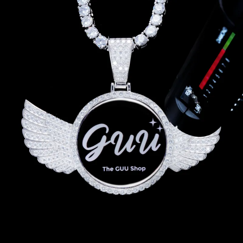 925S & VVS Moissanite 3D Wing Custom Picture Pendant sold by The GUU Shop