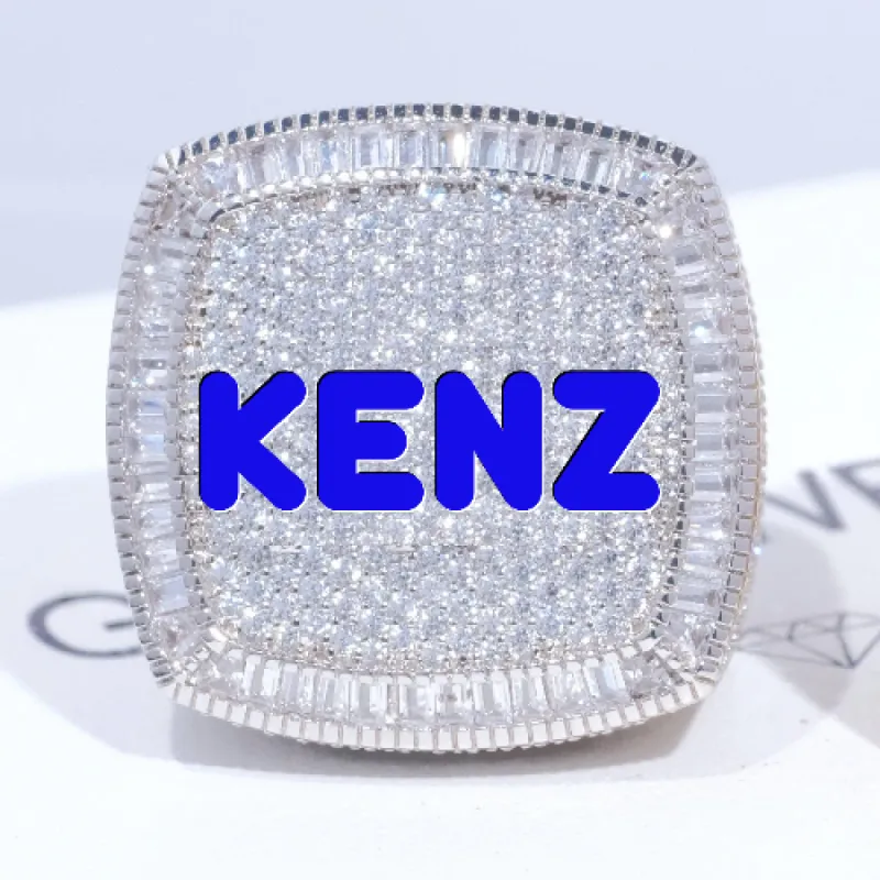 CUSTOM LETTER 3D ICED RING sold by The GUU Shop