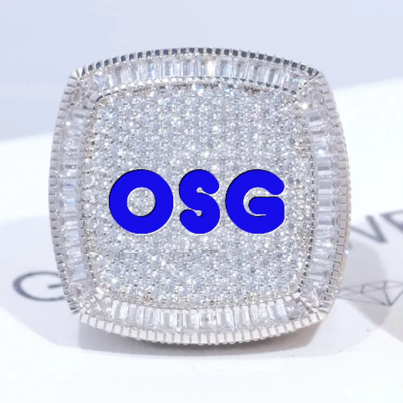 CUSTOM LETTER 3D ICED RING sold by The GUU Shop