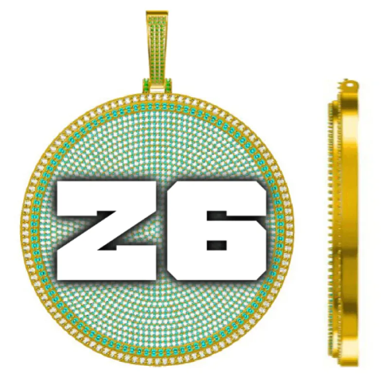 CUSTOM LETTER NECKLACE 3D BIG DISC sold by The GUU Shop