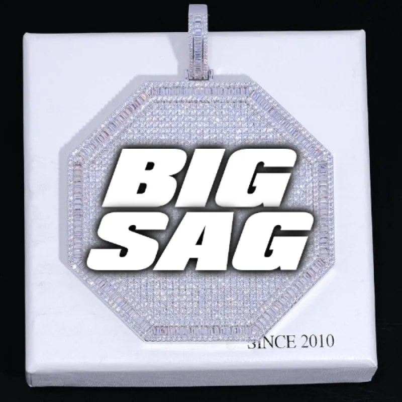 CUSTOM LETTER NECKLACE 3D BIG OCTAGON sold by The GUU Shop