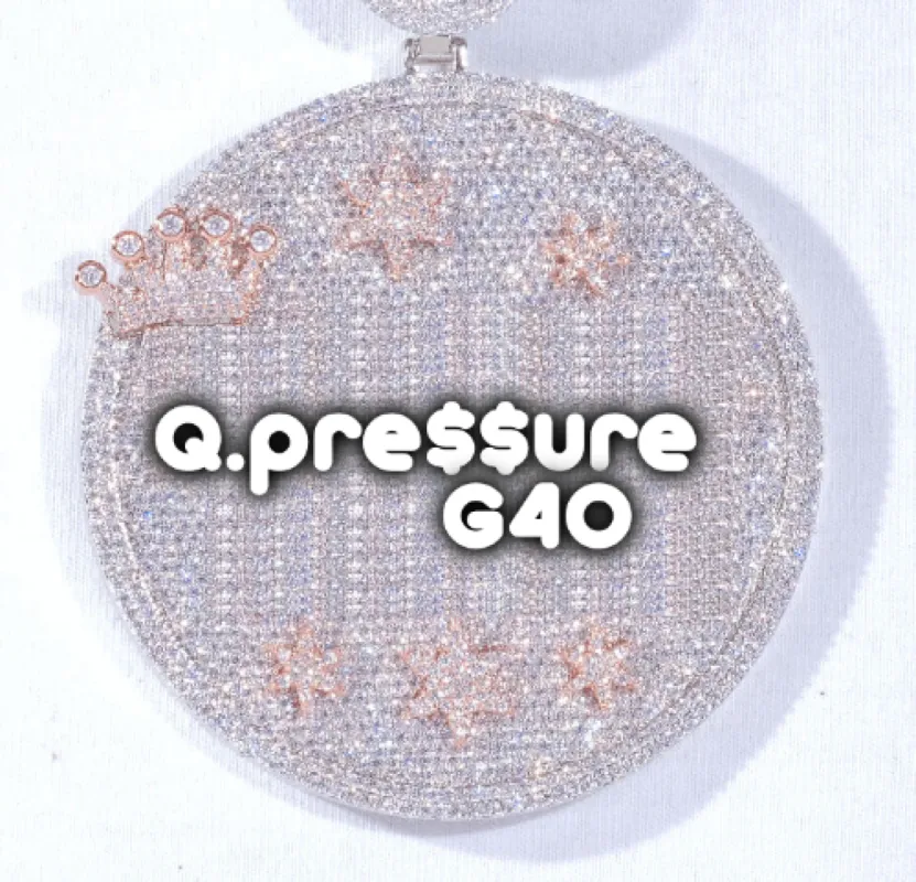 CUSTOM LETTER NECKLACE 3D BIG CROWN DISC sold by The GUU Shop