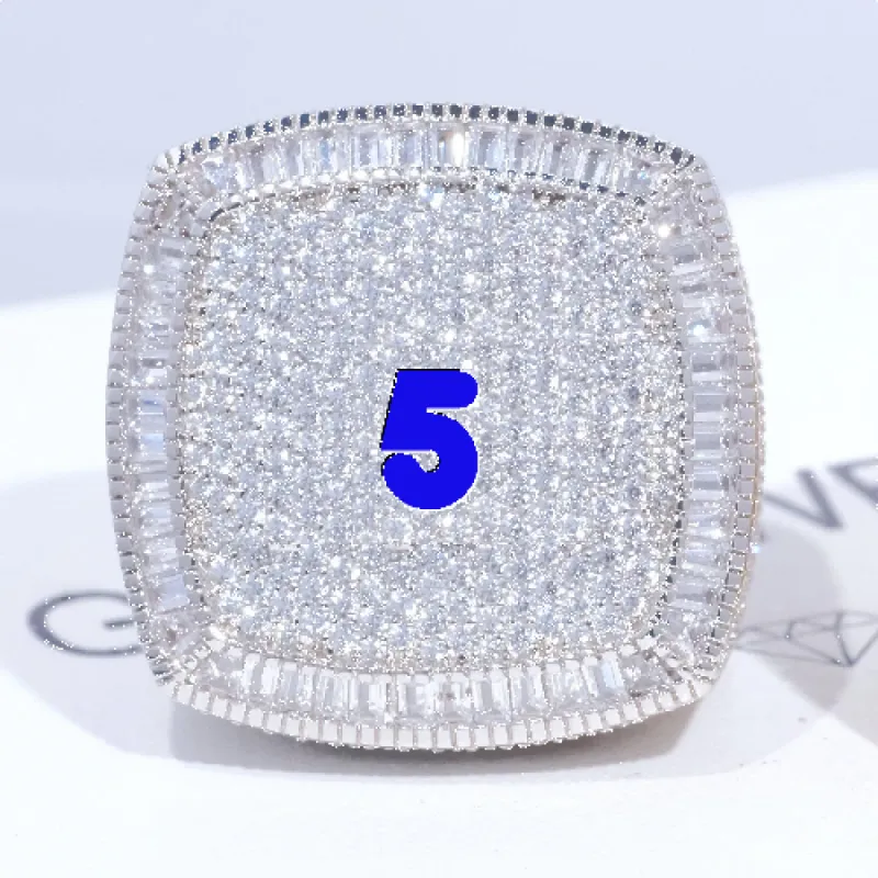 CUSTOM LETTER 3D ICED RING sold by The GUU Shop