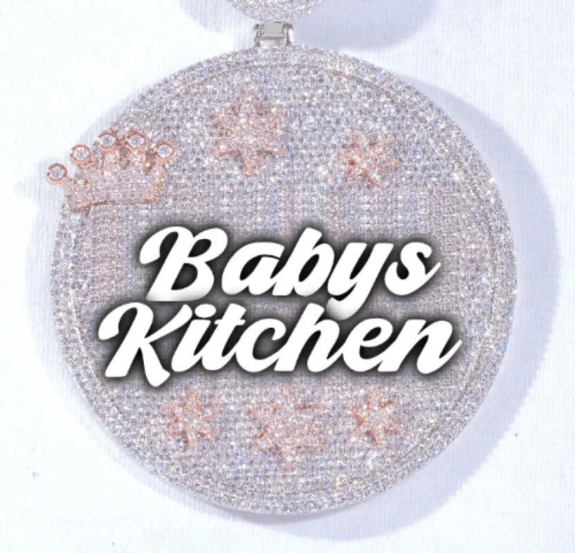 CUSTOM LETTER NECKLACE 3D BIG CROWN DISC made by The GUU Shop