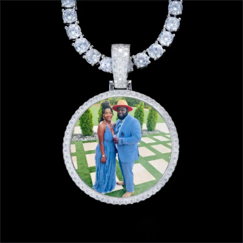 925S & VVS Moissanite 3D Circle Custom Picture Pendant sold by The GUU Shop