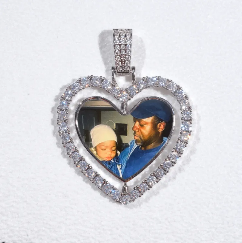 3D Spinning 2-Faced Heart Custom Picture Pendant sold by The GUU Shop