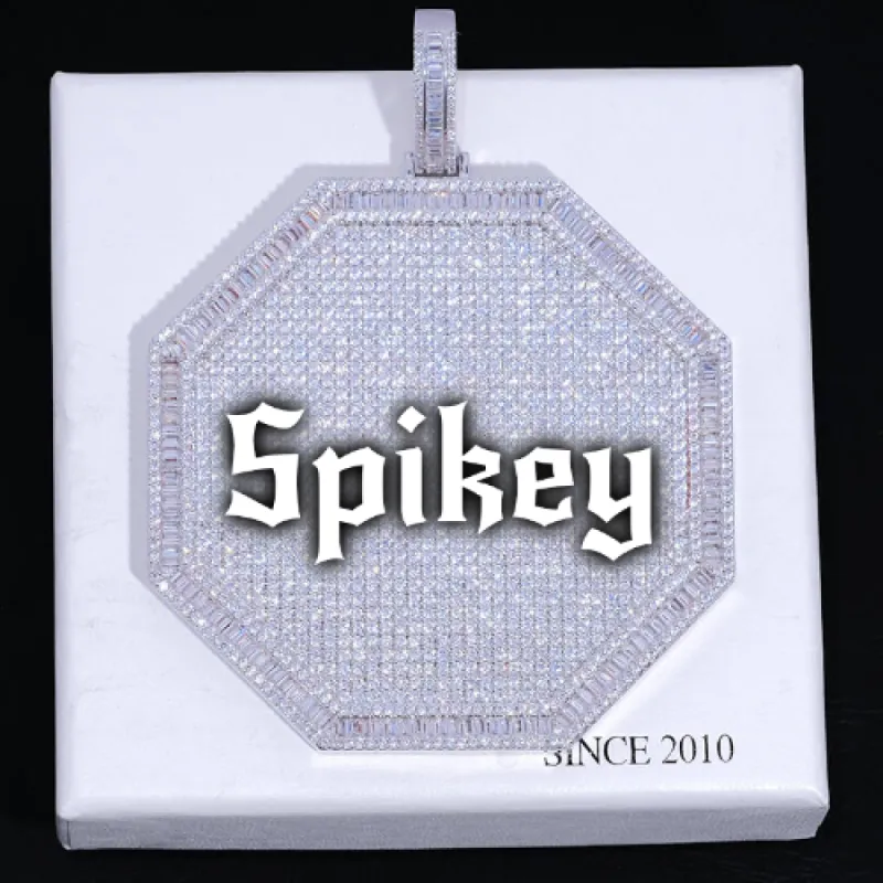 CUSTOM LETTER NECKLACE 3D BIG OCTAGON sold by The GUU Shop