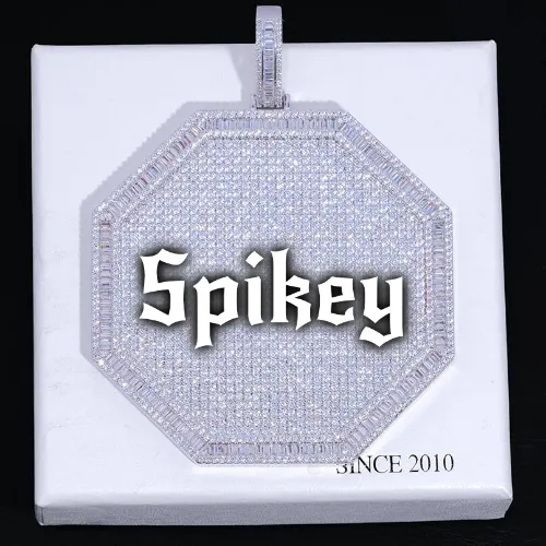 CUSTOM LETTER NECKLACE 3D BIG OCTAGON sold by The GUU Shop