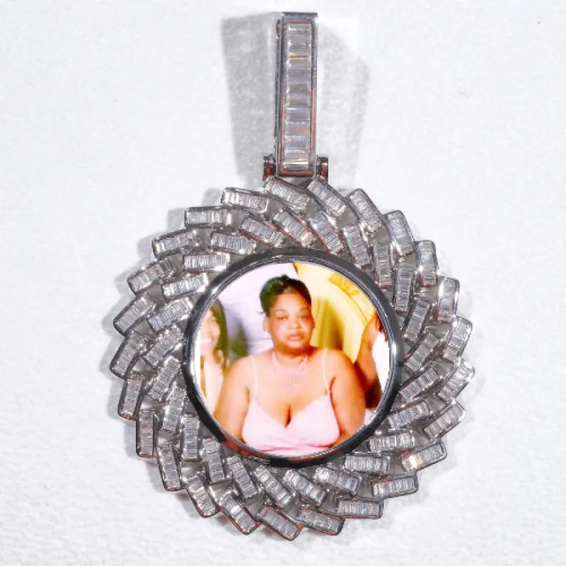Large 3D Baguette Custom Picture Pendant sold by The GUU Shop