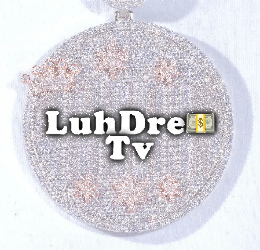 CUSTOM LETTER NECKLACE 3D BIG CROWN DISC sold by The GUU Shop