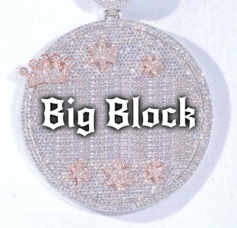 CUSTOM LETTER NECKLACE 3D BIG CROWN DISC sold by The GUU Shop