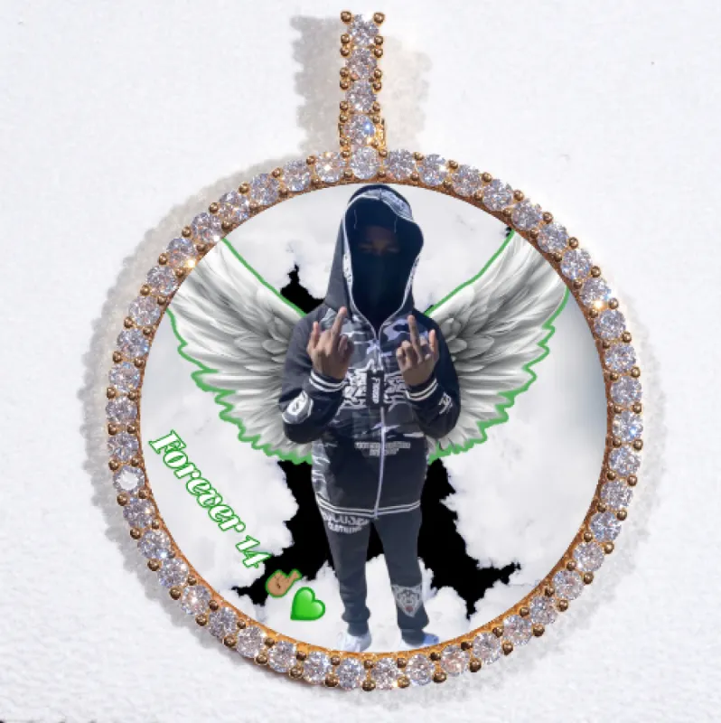 LARGE 3D CIRCLE CUSTOM PICTURE PENDANT sold by The GUU Shop