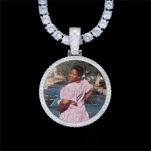 925S & VVS Moissanite 3D Circle Custom Picture Pendant sold by The GUU Shop
