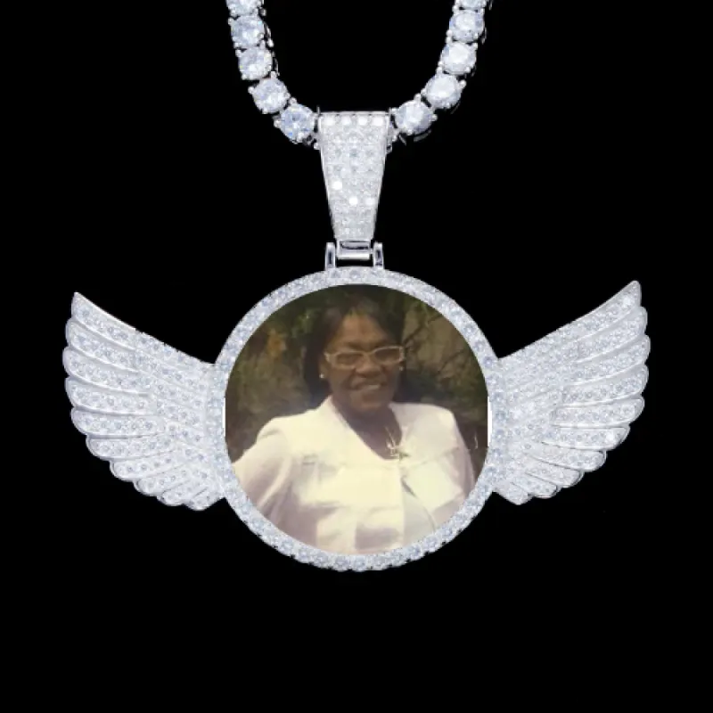 925S & VVS Moissanite 3D Wing Custom Picture Pendant sold by The GUU Shop