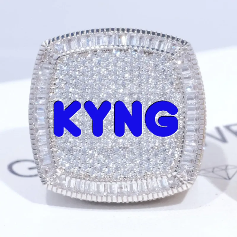 CUSTOM LETTER 3D ICED RING sold by The GUU Shop