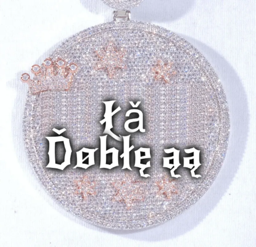 CUSTOM LETTER NECKLACE 3D BIG CROWN DISC made by The GUU Shop