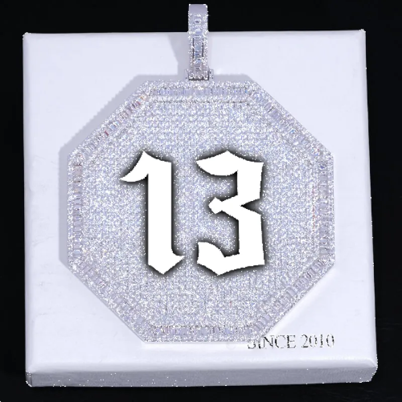 CUSTOM LETTER NECKLACE 3D BIG OCTAGON sold by The GUU Shop