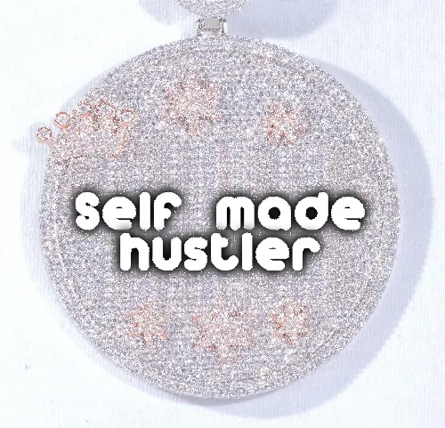 CUSTOM LETTER NECKLACE 3D BIG CROWN DISC sold by The GUU Shop