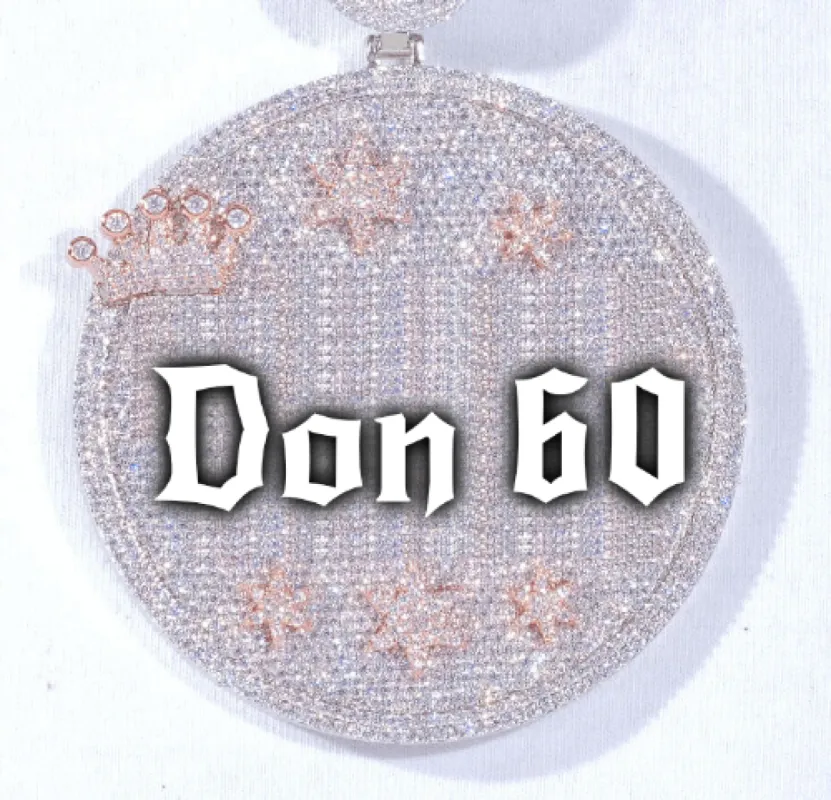 CUSTOM LETTER NECKLACE 3D BIG CROWN DISC sold by The GUU Shop