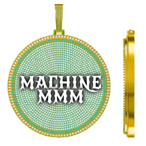 CUSTOM LETTER NECKLACE 3D BIG DISC sold by The GUU Shop