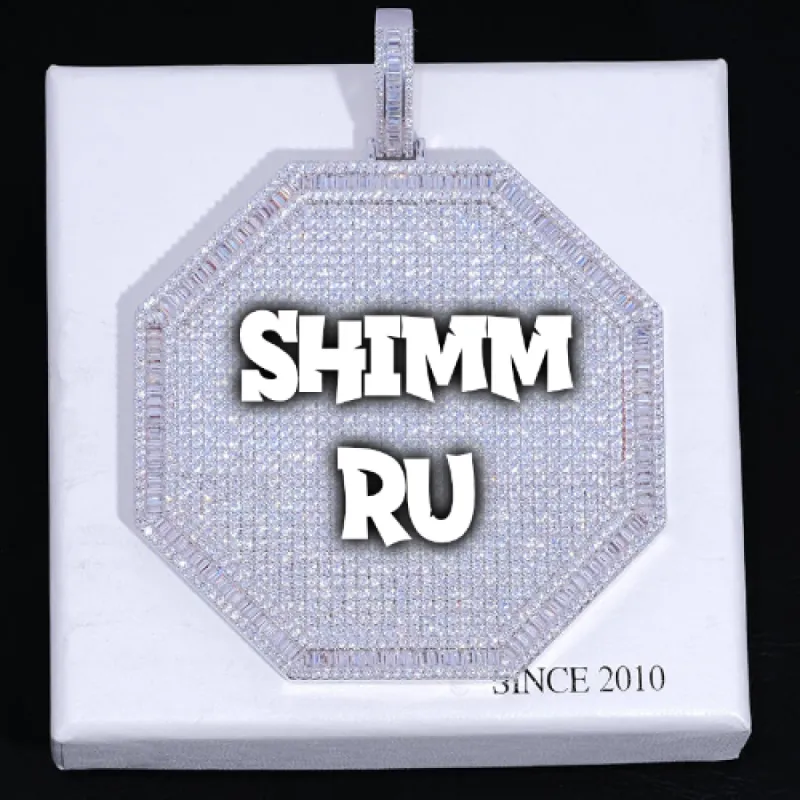 CUSTOM LETTER NECKLACE 3D BIG OCTAGON sold by The GUU Shop