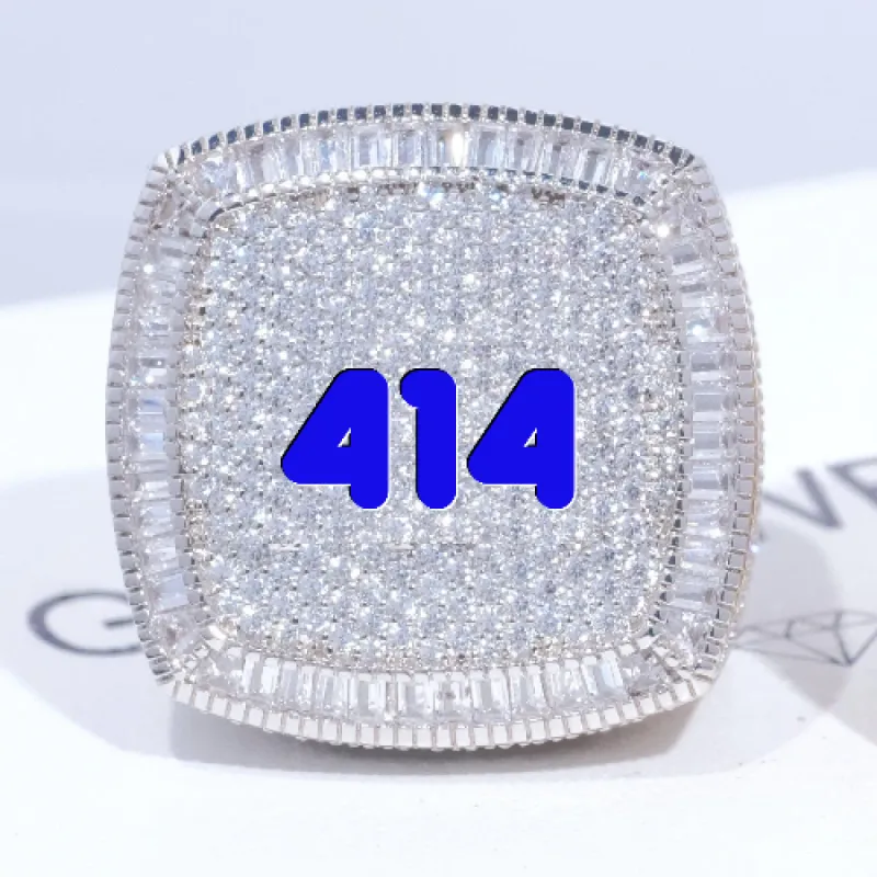 CUSTOM LETTER 3D ICED RING sold by The GUU Shop