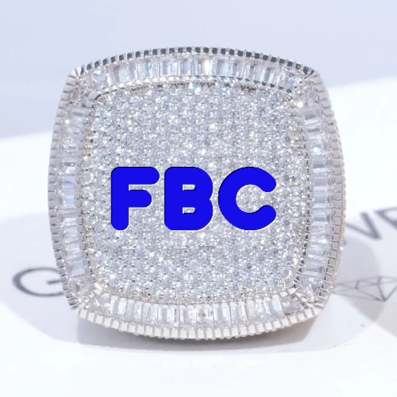 CUSTOM LETTER 3D ICED RING sold by The GUU Shop