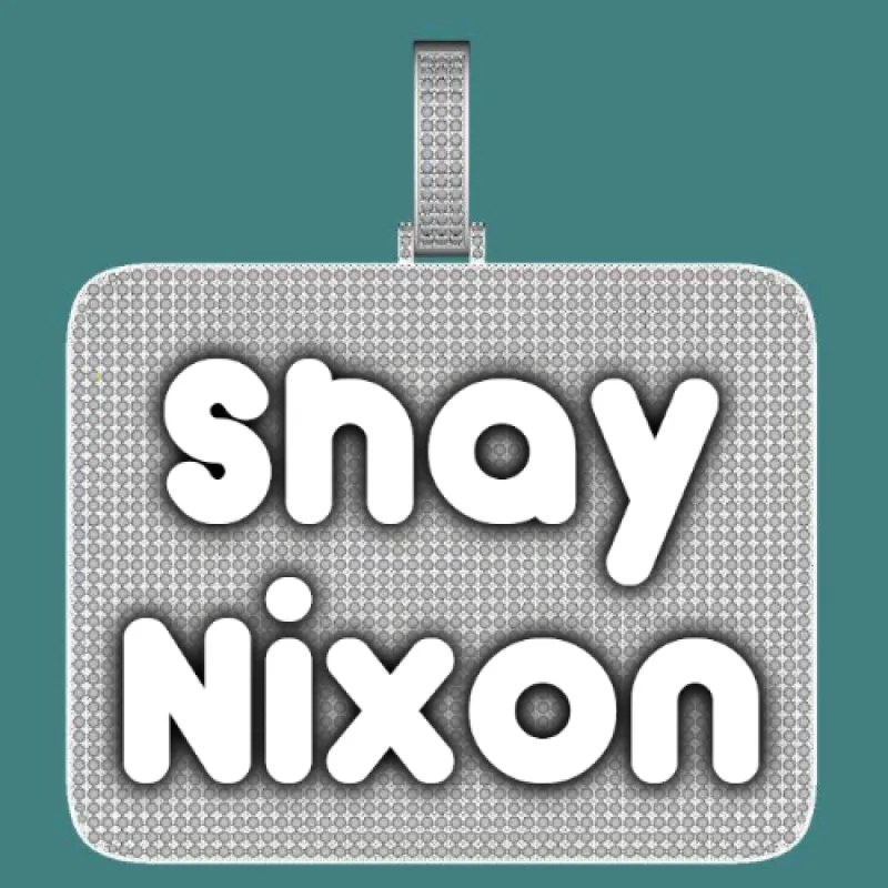 CUSTOM LETTER NECKLACE 3D BIG SQUARE sold by The GUU Shop