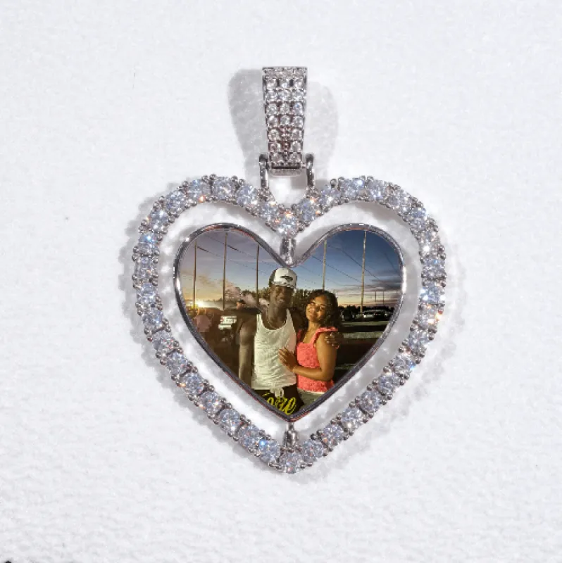 3D Spinning 2-Faced Heart Custom Picture Pendant sold by The GUU Shop
