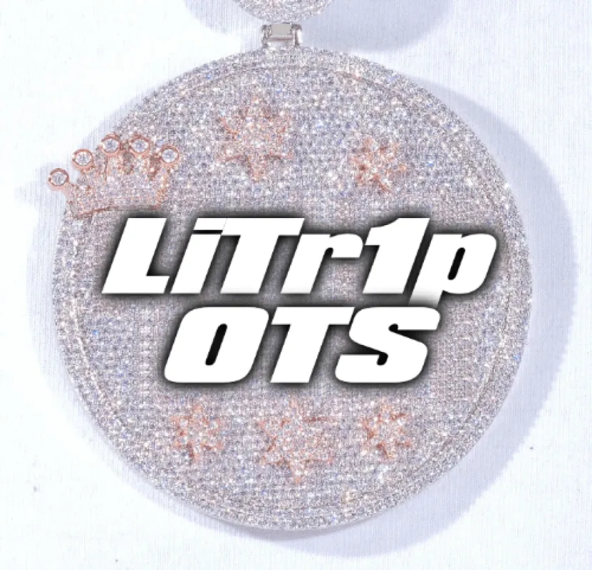 CUSTOM LETTER NECKLACE 3D BIG CROWN DISC sold by The GUU Shop