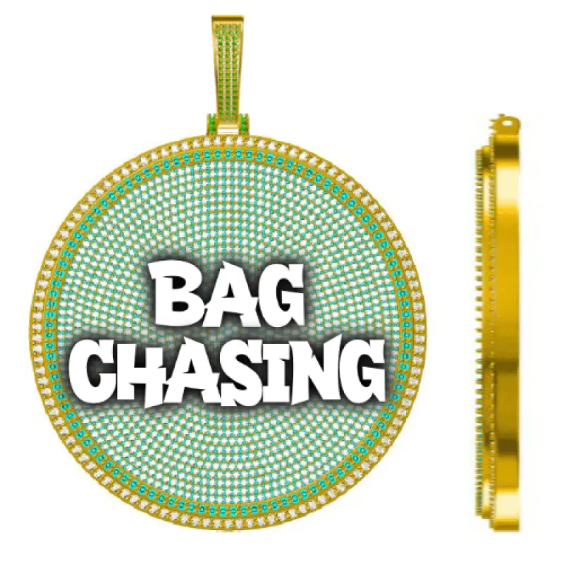 CUSTOM LETTER NECKLACE 3D BIG DISC sold by The GUU Shop