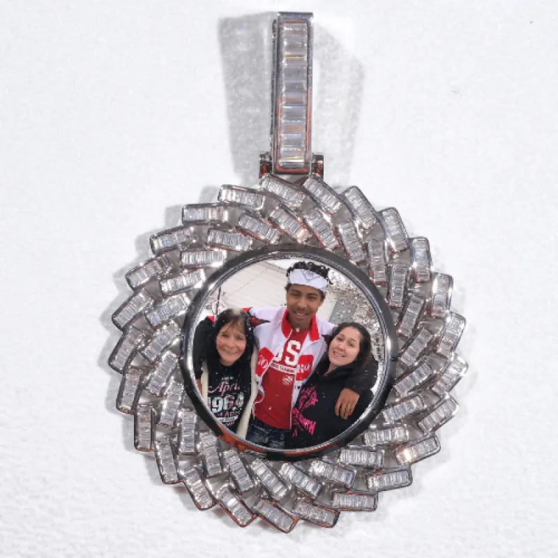 Large 3D Baguette Custom Picture Pendant made by The GUU Shop