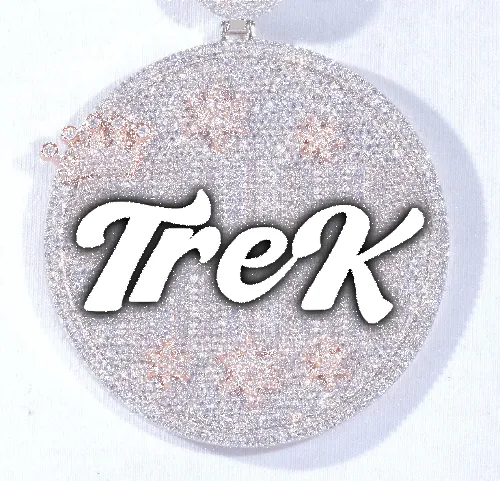 CUSTOM LETTER NECKLACE 3D BIG CROWN DISC sold by The GUU Shop