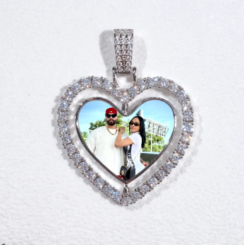 3D Spinning 2-Faced Heart Custom Picture Pendant sold by The GUU Shop