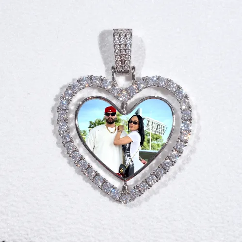 3D Spinning 2-Faced Heart Custom Picture Pendant sold by The GUU Shop