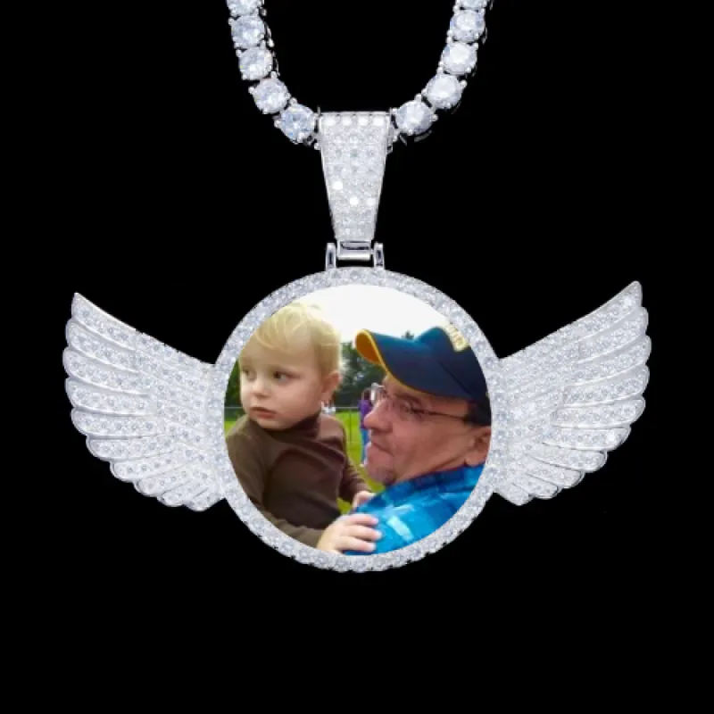 925S & VVS Moissanite 3D Wing Custom Picture Pendant sold by The GUU Shop