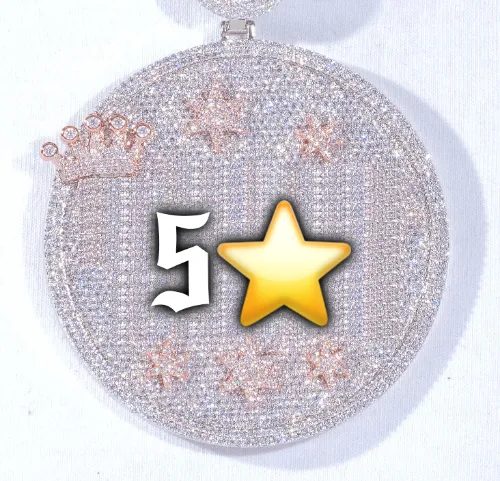 CUSTOM LETTER NECKLACE 3D BIG CROWN DISC sold by The GUU Shop
