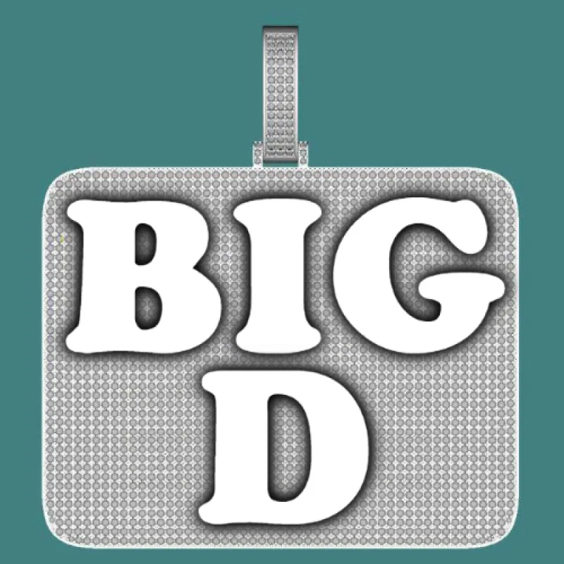 CUSTOM LETTER NECKLACE 3D BIG SQUARE sold by The GUU Shop