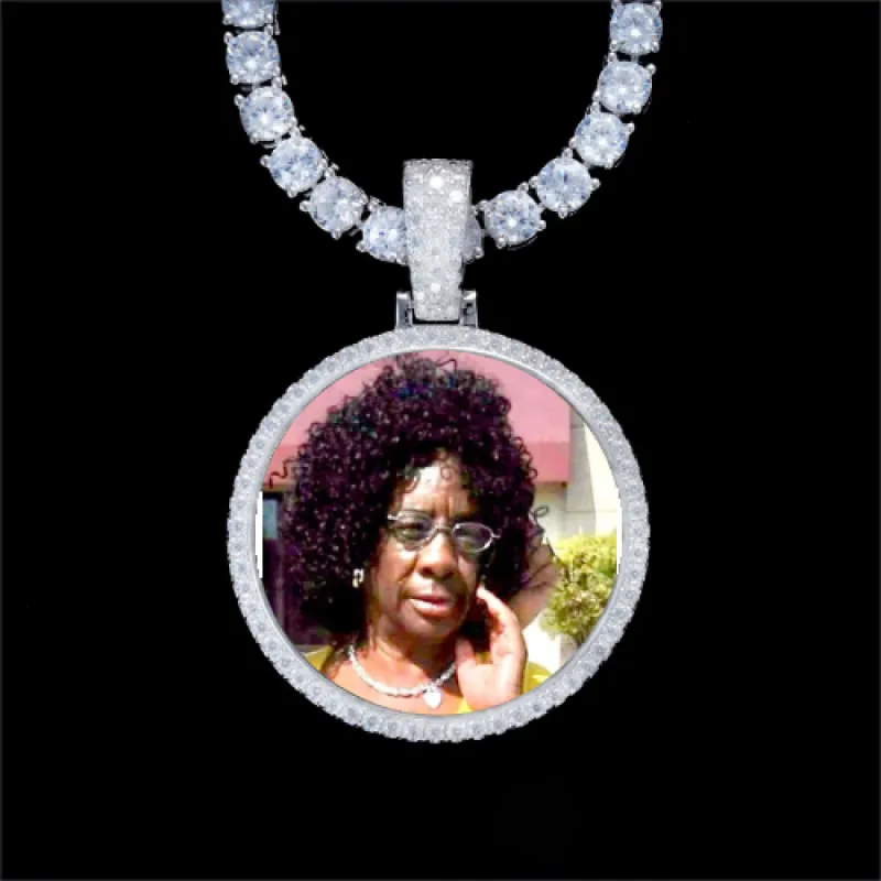 925S & VVS Moissanite 3D Circle Custom Picture Pendant sold by The GUU Shop