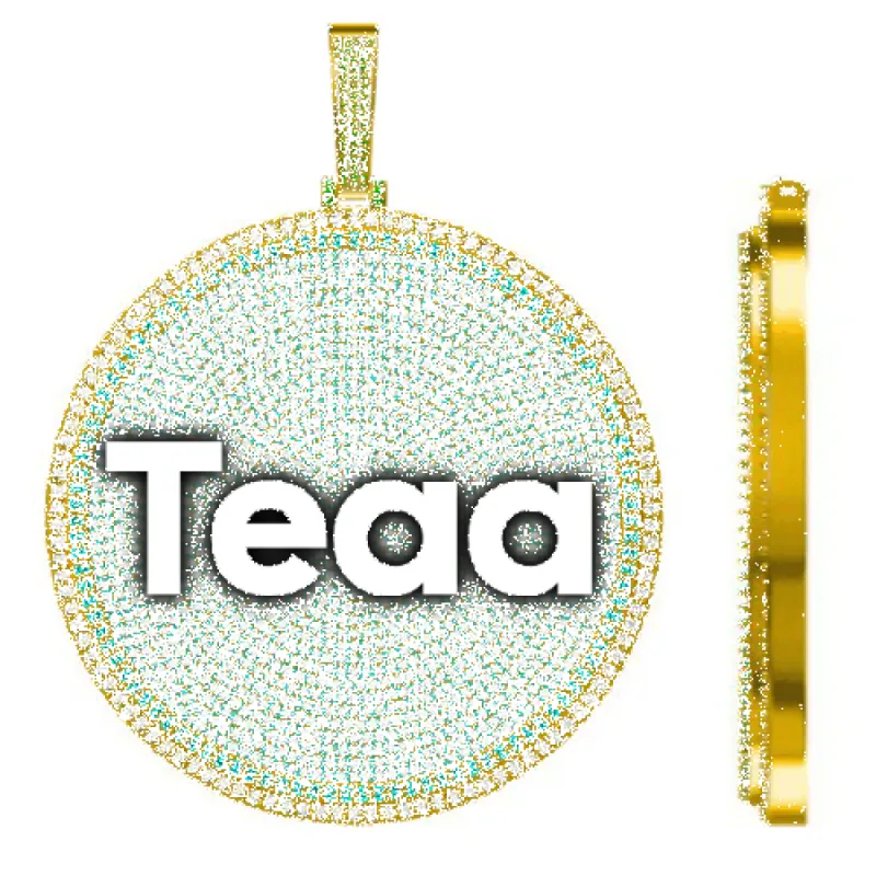 CUSTOM LETTER NECKLACE 3D BIG DISC sold by The GUU Shop