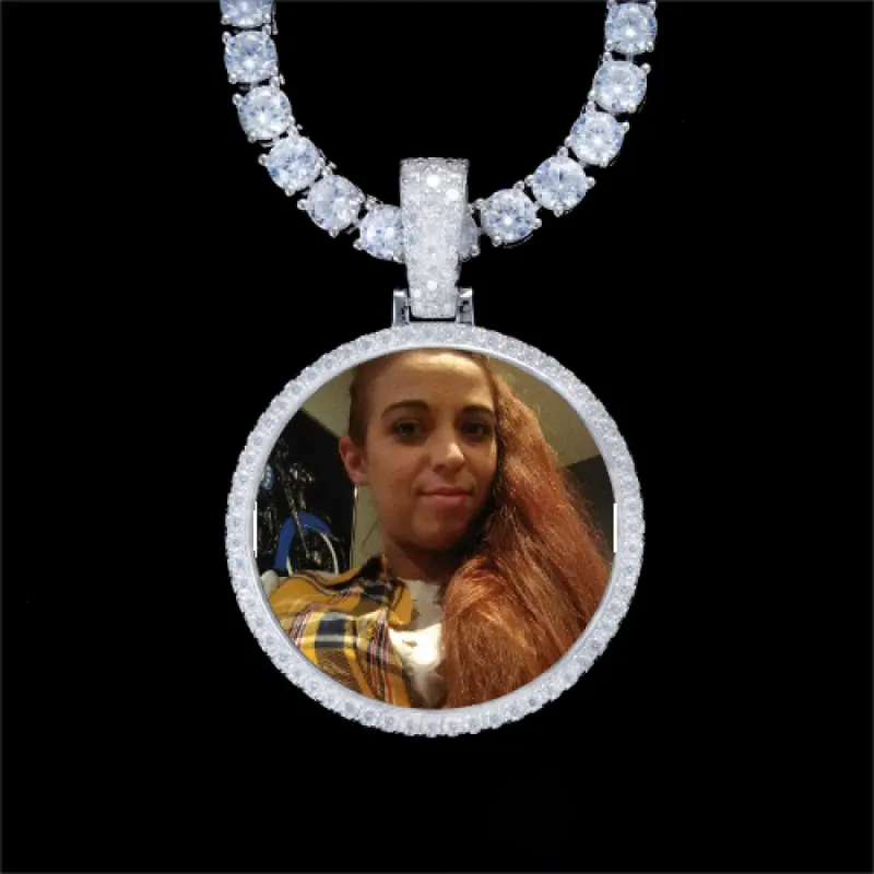925S & VVS Moissanite 3D Circle Custom Picture Pendant sold by The GUU Shop