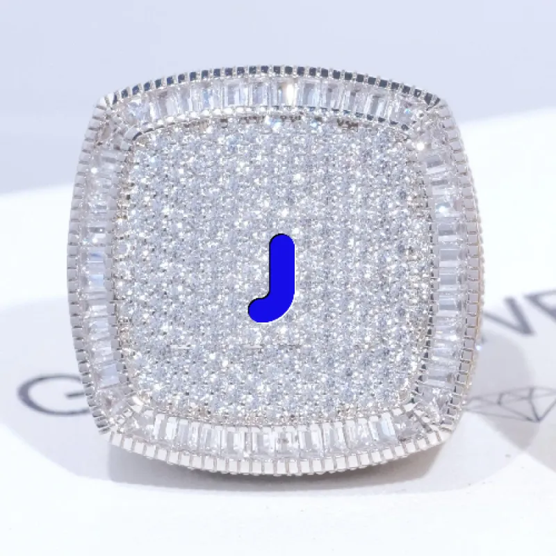 CUSTOM LETTER 3D ICED RING sold by The GUU Shop