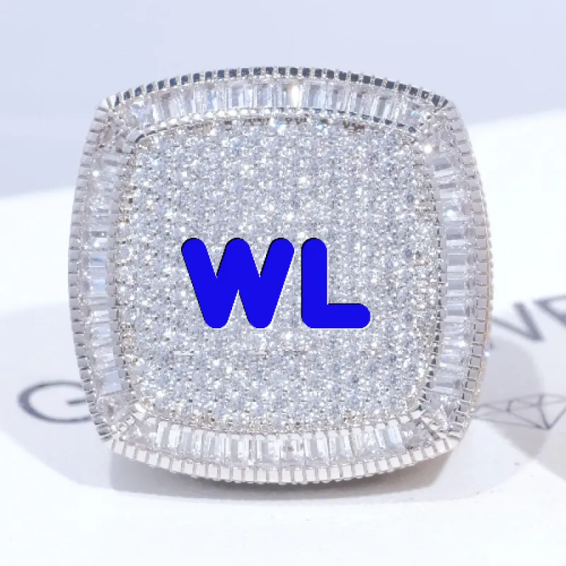 CUSTOM LETTER 3D ICED RING sold by The GUU Shop