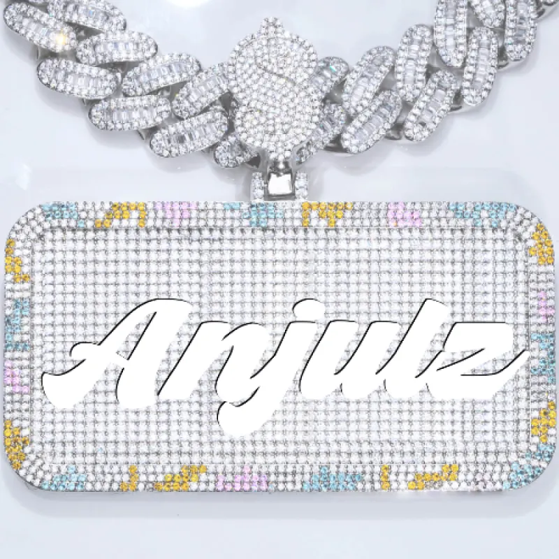 CUSTOM LETTER NECKLACE 3D COLORFUL SQUARE sold by The GUU Shop