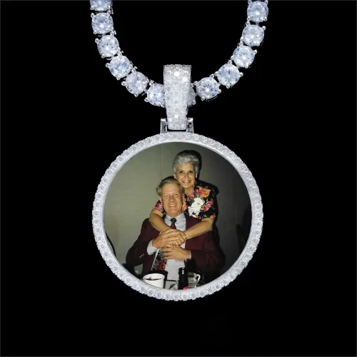 925S & VVS Moissanite 3D Circle Custom Picture Pendant sold by The GUU Shop