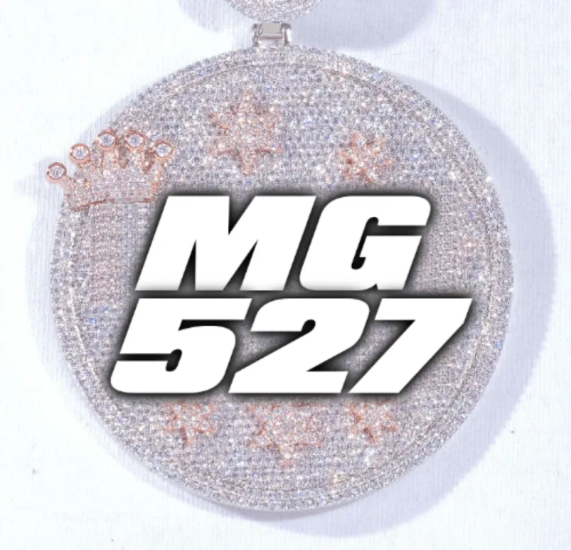 CUSTOM LETTER NECKLACE 3D BIG CROWN DISC sold by The GUU Shop