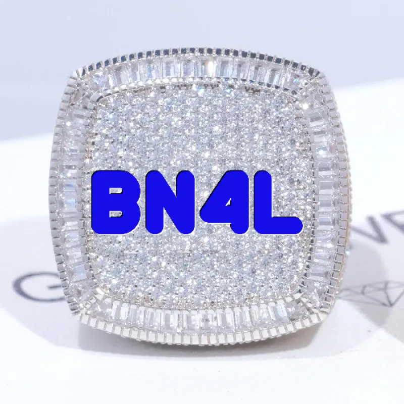 CUSTOM LETTER 3D ICED RING sold by The GUU Shop