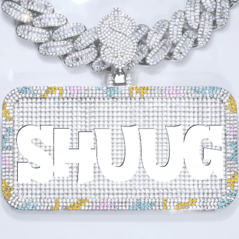 CUSTOM LETTER NECKLACE 3D COLORFUL SQUARE sold by The GUU Shop